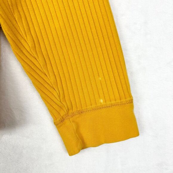 Vintage Abercrombie & Fitch Y2K Muscle Ribbed Sweater Size Large Yellow V-Neck - Picture 5 of 9
